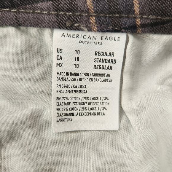American Eagle Outfitters Women's Gray Plaid Hi-Rise Jeggings 10 - Picture 6 of 6